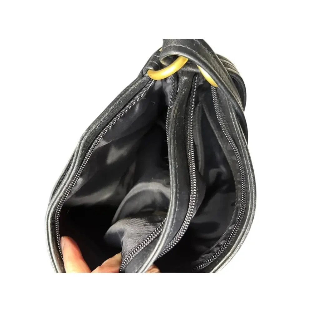 Leather Shoulder Bag Brass Hardware Coach Look Alike